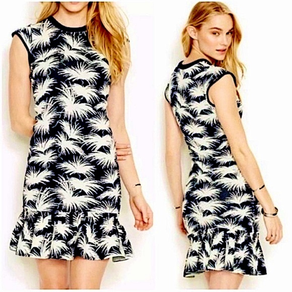 Rachel Roy Fireworks Palm Intarisa Sleeveless knit Dress Size Large LIKE NEW